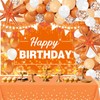 62pcs Orange Fall Birthday Decorations Orange Happy Birthday Banner