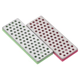 PATIKIL 70mm Fine/Extra-Fine Ski Snowboard Diamond Stone, 2 Pack Ski Edge Sharpener Diamond Edge Files Snowboard Whetstone, Fuchsia/Green