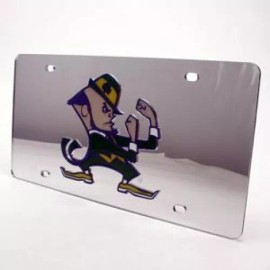 Stockdale Notre Dame Fighting Irish Inlaid Acrylic License Plate - Silver Mirror Backgroun