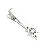 Ship Vessel Navigational Rudder Silver Zinc Alloy Tie Clasp Clip