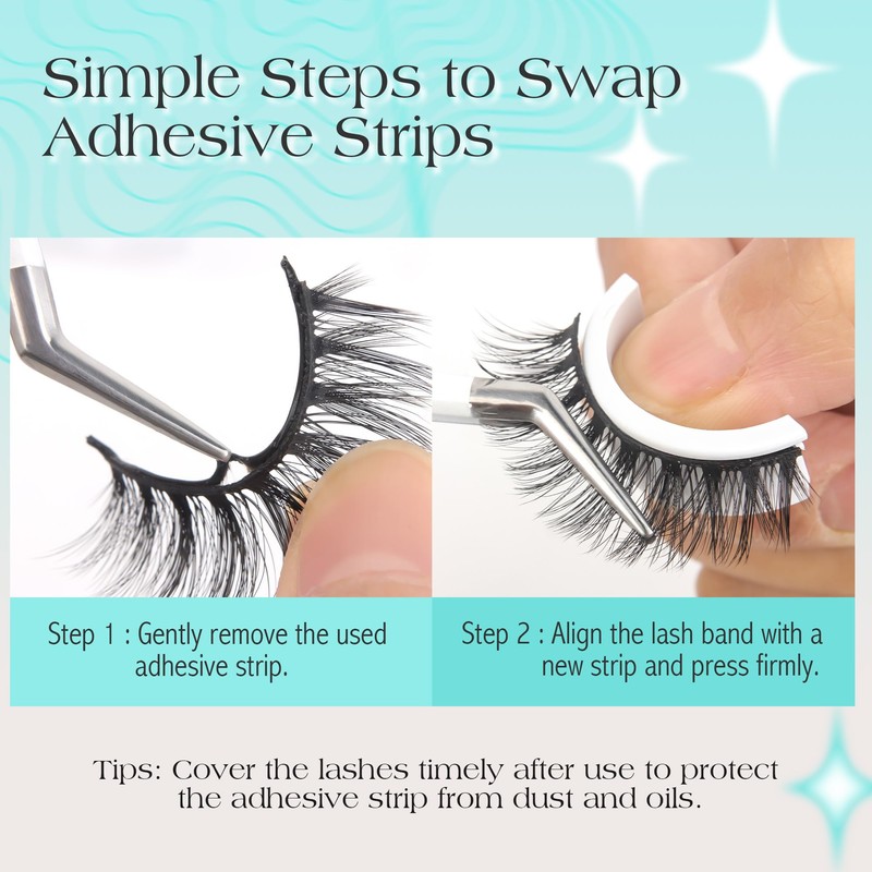Bepholan Self Adhesive Eyelashes Natural Look Pre Glued No Glue