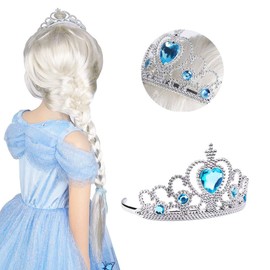 Vicloon Vicloon ELSA Tiara，Eiskönigin Krone und Zauberstab ELSA Dress Up Zubehör Set für Party, Cosplay