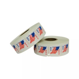 Labels and More One roll of 1000 1" x 1" Made In The USA Red White & blue Labels Stickers