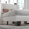 Feonase Twin Platform Bed Frame, Velvet Upholstered Wingback Bed Frame,