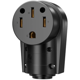 50 Amp RV Female Plug Connector NEMA 14-50R Outlet Repair Extension Cord Ends Replacement for EV Charging with Handle 220V 3 Pole 4 Wire Grounding Industrial Grade ETL Listed