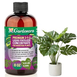 Premium Liquid Monstera Plant Fertilizer - 3-1-2 Concentrate for Indoor Plants and Flowers by Gardenera | Organic Plant Food for Monstera - 8oz