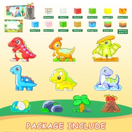 Magnetic Blocks - 110PCS Dinosaur Magnet World Set, Magnetic Building Blocks Cubes for Kids Ages 3-5 6-8, STEM Sensory Toys for Toddlers Boys Gilrs Present, Classroom Must Haves Construction Games