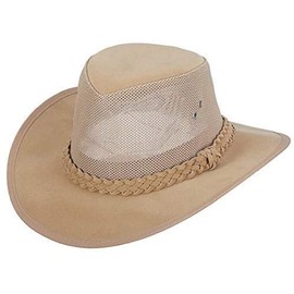 Dorfman Hat Co. Men's Soaker Hat with Mesh Sides (Natural, Small/Medium)