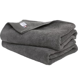 Bloom Imabari Towels, Certified, Set of 2, Ciel, Hotel Specifications, Absorbent, Quick Drying, Room Drying, 100% Cotton, Made in Japan (Charcoal)