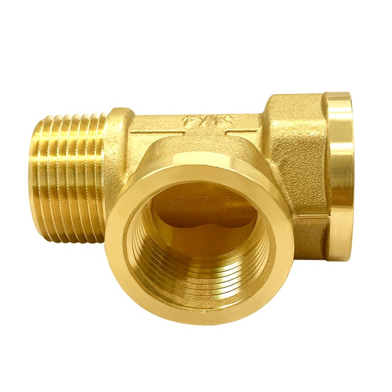 Joywayus 3/4 GHT Threaded Brass Pipe Fitting Tee T 3-way