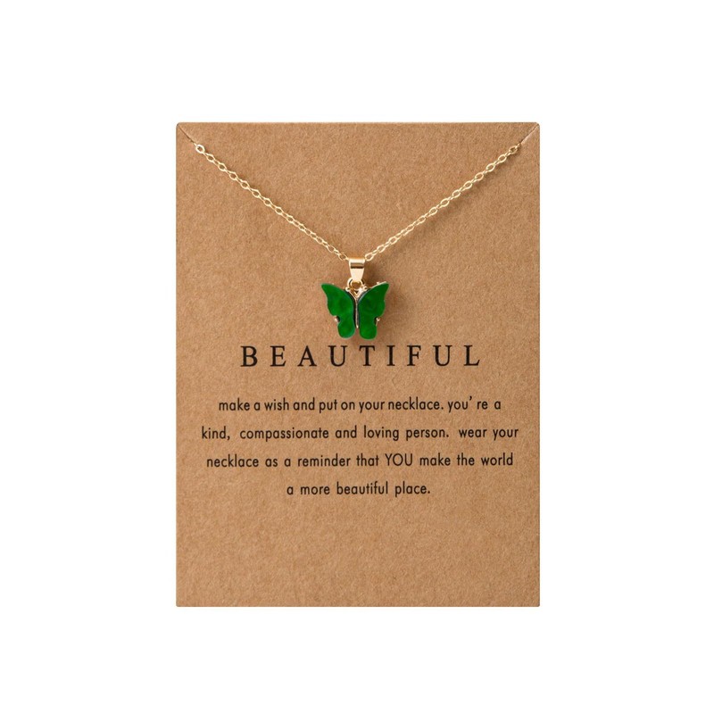 Colorful Butterfly Necklace Sets for Women Butterfly Pendant Bulk Necklaces