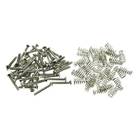 KAISH Pack of 50 Metric Thread M3 Single Coil Pickup Mounting Screws and Springs 3x21.5mm for ST Strat/Tele Nickel