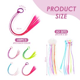 20 Pieces Of Colorful Braids, Children'S Wig Hair Accessories, Gradient Braids, Braid Hair Ties, Girls' Hair Accessories, Ball Hair Accessories