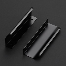 Ravinte 30 Pack Finger Pulls for Cabinets 96mm/3.75in Hole Center Tab Cabinet Handle Matte Black Finger Edge Pulls Concealed Handles for Kitchen Drawer Finger Cabinet Pulls 120mm/4.72in Length