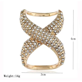 2PCS(Gold+Silver) Women Lady Girls Fashion Rhinestone Inlayed Scarf Ring Buckle Modern Simple Jewelry Silk Scarf Clasp Clips Clothing Wrap Holder Decoration Accessories for T-shirt Neckerchief Shawl