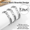 Saintda Dad Son Bracelet Set 316L Stainless Steel Cuban Chain