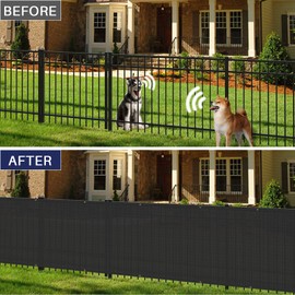 WINDSCREEN4LESS 6' x 12' Privacy Fence Screen in Black for Chain Link Fence W/ Brass Grommet Windscreen Outdoor Backyard Mesh Fencing Cover Netting 150GSM Fabric W/ Zip Ties - Custom