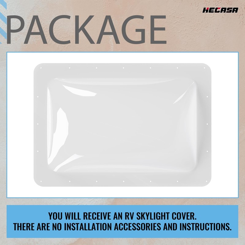 HECASA 18" x 26" RV Skylight Cover Universal Clear Skylight