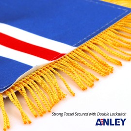 Anley 4 X 6 Inch Cape Verde Fringy Window Hanging Flag - Mini Flag Banner & Car Rearview Mirror Décor - Fringed & Double Sided - Cape Verdean Hanging Flag with Suction Cup