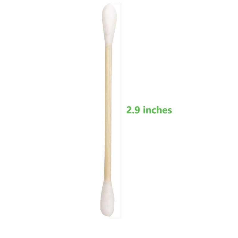 Cotton Swabs with Wooden Sticks/Double Tipped Natural Bamboo Cotton Buds