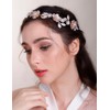 Chargances Bride Flower Leaf Headband Wedding Gold Crystal Hair Vine