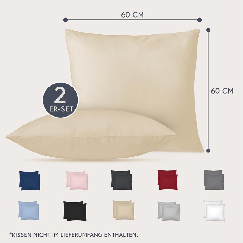 Dreamzie Set of 2 Pillowcases with Zip, Made of Soft