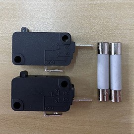 3405-001033 3405-001034 Microwave Oven Door Micro Switch and Slow-Blow Ceramic Fuses Compatible with LG GE Microwave Replace SZM-V16-FD-62 SZM-V16-FD-63 WB24X830 3405-000178 (Pack of 2)