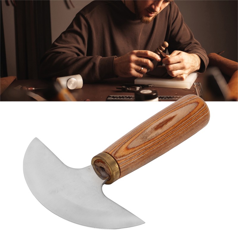 Round Leather Knife DIY High Carbon Steel Leather Cutting Tools