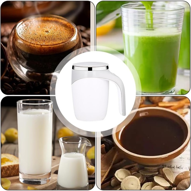 Qcwwy Self-Stirring Coffee Cup, USB Charging, Washable, Self-Stirring Cup for