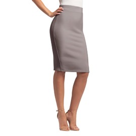 Conceited Skirts for Women - Pencil Skirt - Wear to Work - Midi Length in Regular and Plus Size - Many Colors - Classic Grey - Small