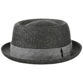 Stetson straw hat Pork Pie Robstown Toyo | sun hat women's / men's | beach hat made of Toyo straw with sun protection 40 | Fedora spring/summer | sun hat - L (58-59 cm)