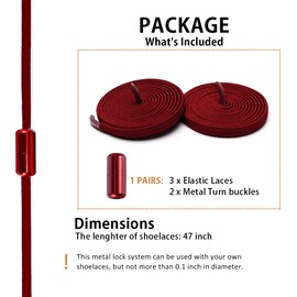 Alegrianan No Tie Shoelaces, Elastic Shoelaces for Adults/Kids，Elastic No Tie Shoe Laces, Burgundy, X-Large