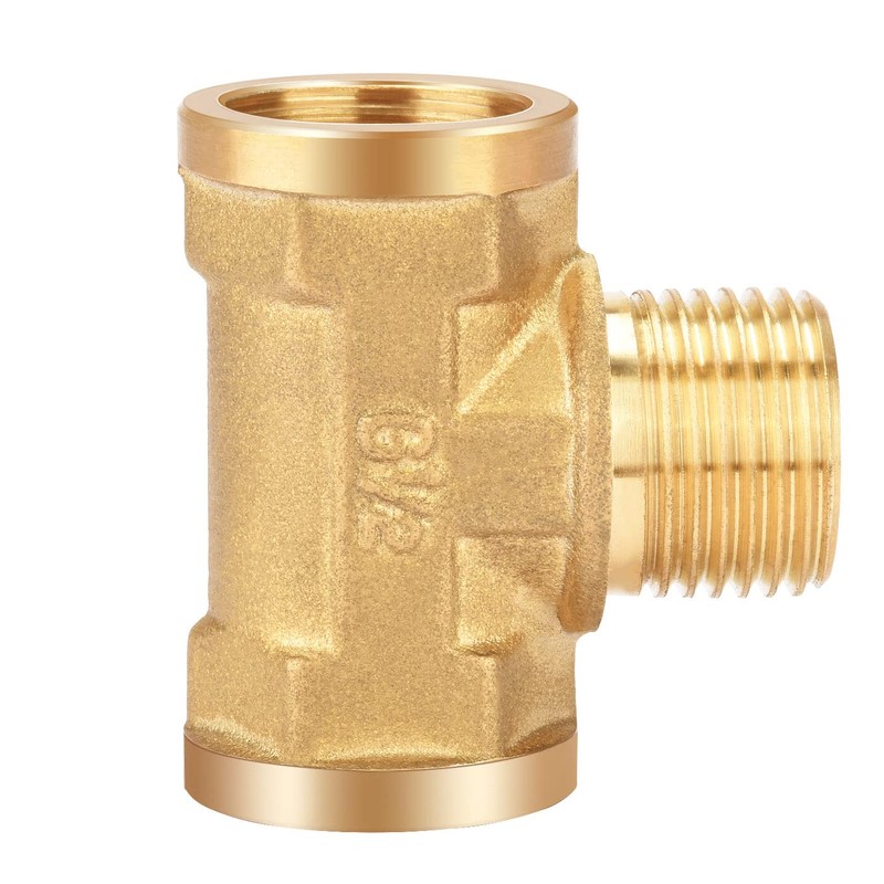 Nutmanel Brass T-piece 1/2 inch, brass T-piece, female thread/female thread,