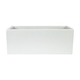 Brisbane Rectangle Fiberglass Planter Box (L:24" x W:8" x H:8", Matte White)