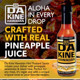 Da Kine Hawaiian Hot Mustard Sauce - Made with Pineapple Juice for Meat Tenderizing, Ideal for Dipping and Dressing - Gluten-free, Good for Vegan, 5 fl. oz. (Hot Mustard 1-Pack)