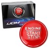 iJDMTOY Gloss Red Keyless Engine Push Start Button Cover Compatible