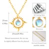 REDSUN Sun Necklace 925 Sterling Silver Opal/Moonstone Sun Necklace Gold
