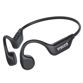 IFECCO Audífonos Conducción Osea Bluetooth 5.4 - IPX5 Impermeables Audífonos Open Ear Inalambricos con Micrófono, 10H de Potencia para Ciclismo, Correr, Senderismo