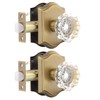 Gobrico Clear Glass Crystal Passage Door Knobs,Antique Brass Interior Crystal