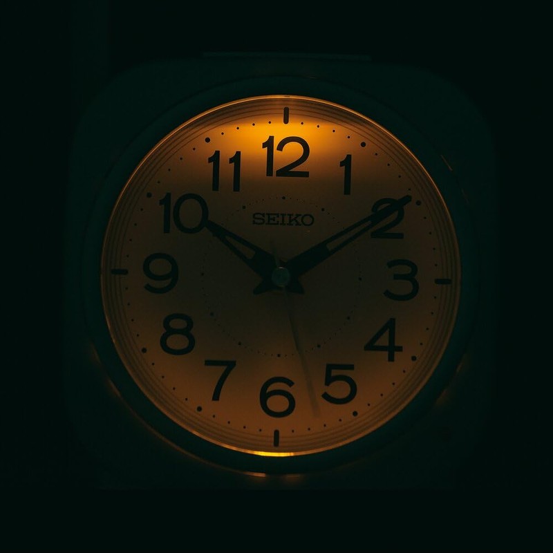 Seiko Clock KR519W Alarm Clock, Auto Lighting, Analog, Visible at