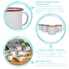 Argon Tableware White Enamel Espresso Cups - Metal Outdoor Camping