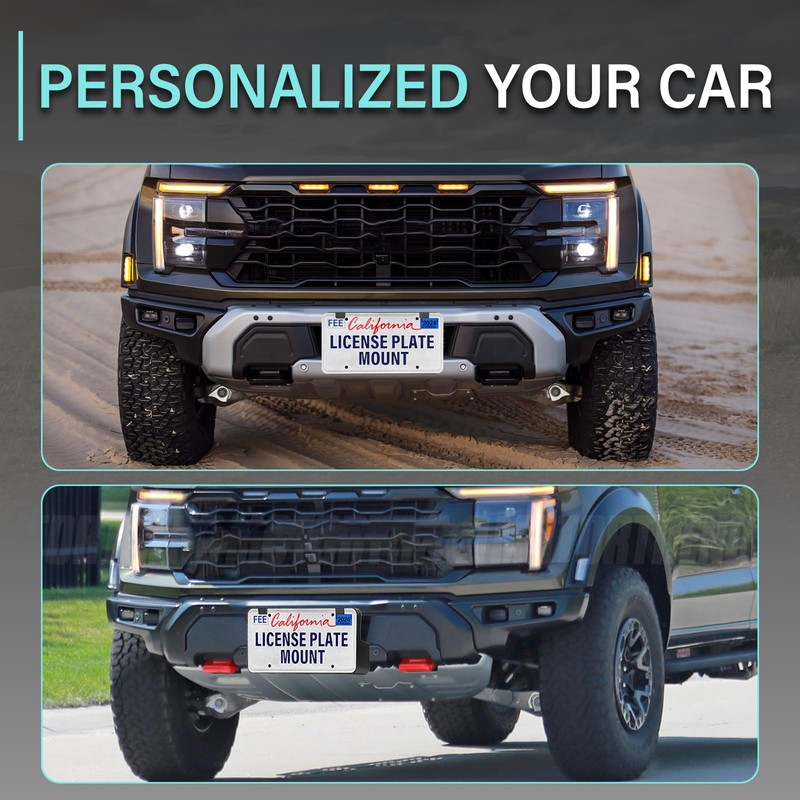 Quick Install Front License Plate Holder Compatible with Ford F150