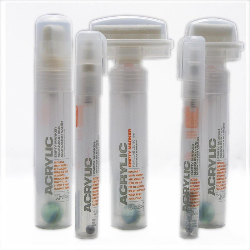 Montana Acrylic Empty Refillable Paint Marker Set of 5