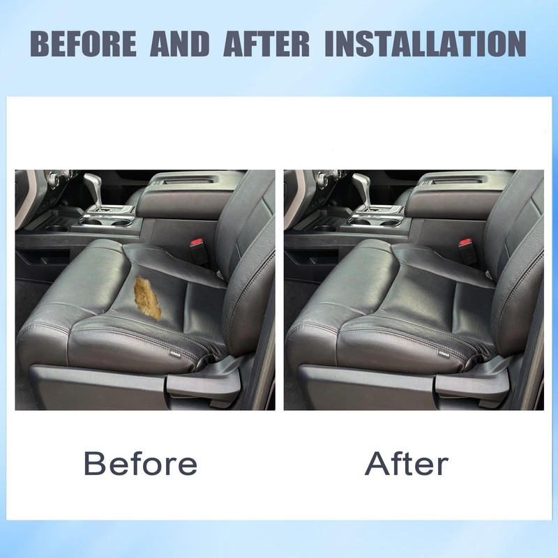 FZJDSD Black Driver & Passenger Side Bottom Microfiber Leather Replacement