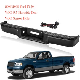 Rear Bumper Step Bumper Assembly Compatible with for 2006 2007 2008 Ford F150 Styleside W/O SENSOR Hole Carbon Steel,Polished Chrome