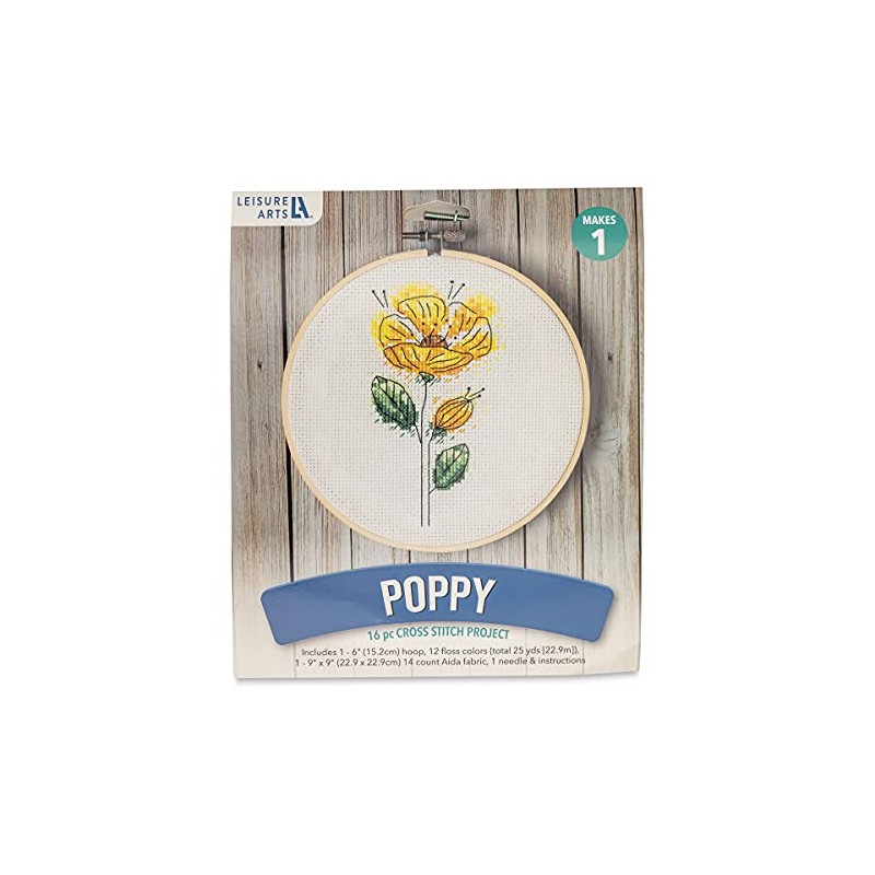 Leisure Arts Mini Maker Cross Stitch Kit, Yellow