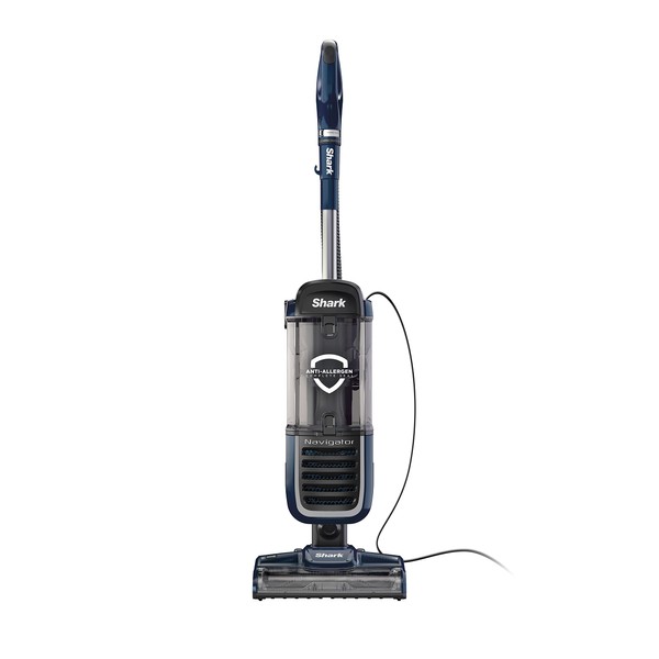 Shark NV151 Navigator Pro Complete Upright Vacuum with HEPA Filtration, Swivel Steering, Power Brush, Crevice Tool & Upholstery Tool, for Pet Hair & Multi-Surface Cleaning, Navy, 0.87 Qt. Dust Cup
