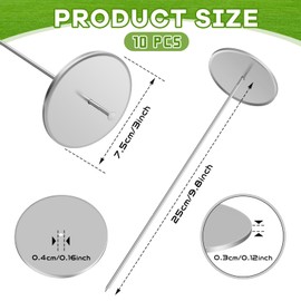 Tandefio 10 Pack Stainless Steel Low Profile Property Markers 10 Inch Flat Boundary Stakes Survey Markers Property Stakes 3 Inch Wide Plaque x 10inch Long Anchor