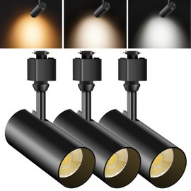 OTeedo 3-Color LED Track Lighting Heads,20W Dimmable H Type Track Lighting fixtures,3000K-4500K-6000K Adjustable Track Lights Ceiling Spotlight,for Living Room Art Accent Lighting,2000lm 3 Pack Black