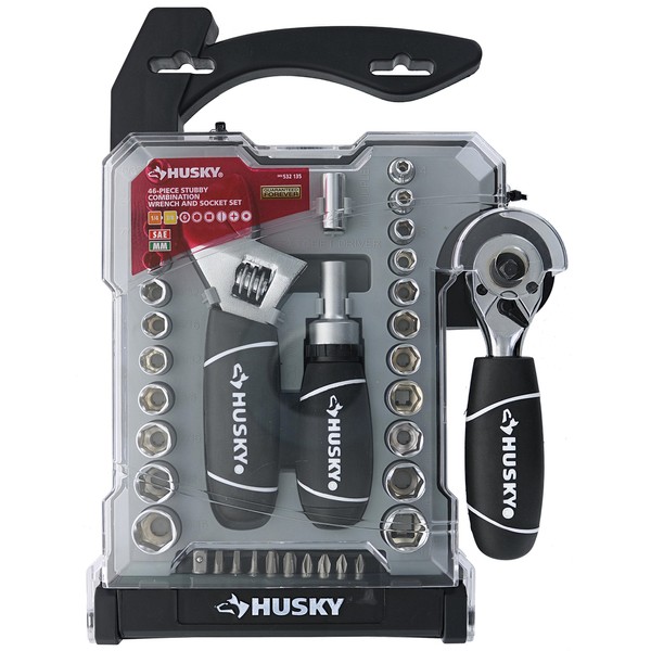 Husky Stubby Wrench and Socket Set (46-Piece)-H46PCSTS
